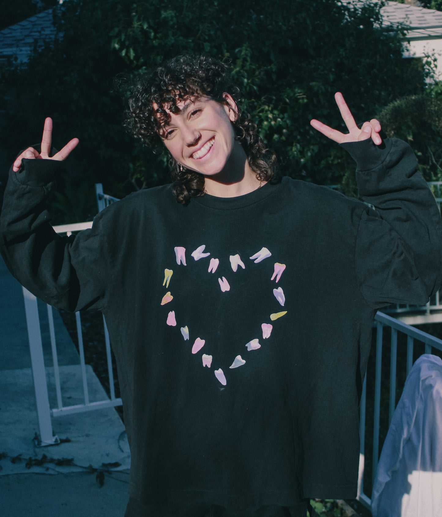 Teeth Heart Long Sleeve Tee