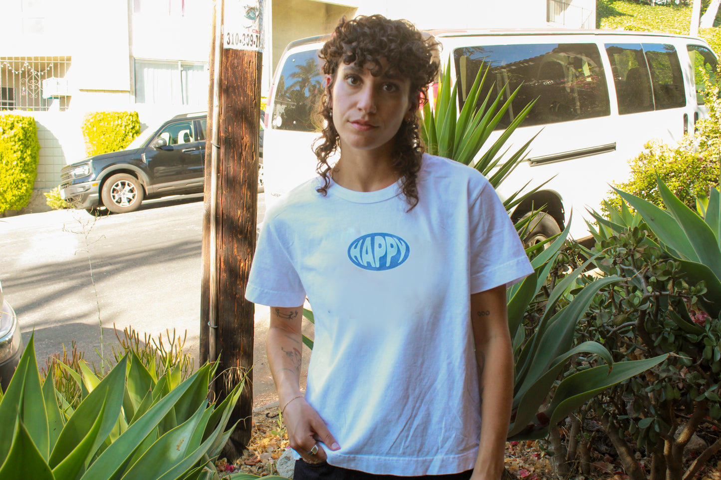 Blue Happy Tailored Tee