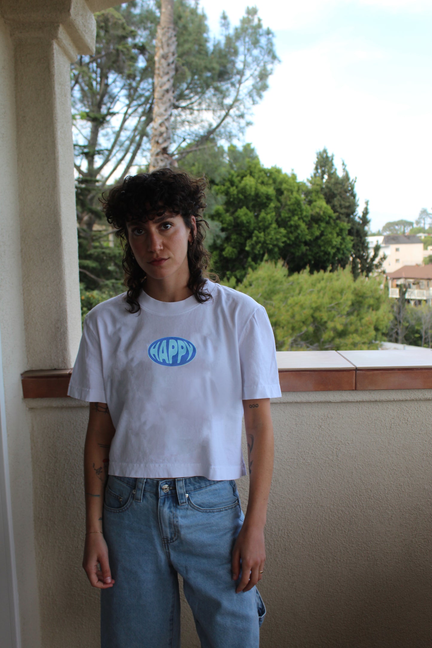 Blue Happy Baby Tee