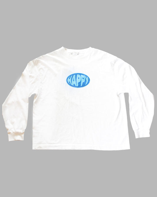 Blue Happy Long Sleeve Tee