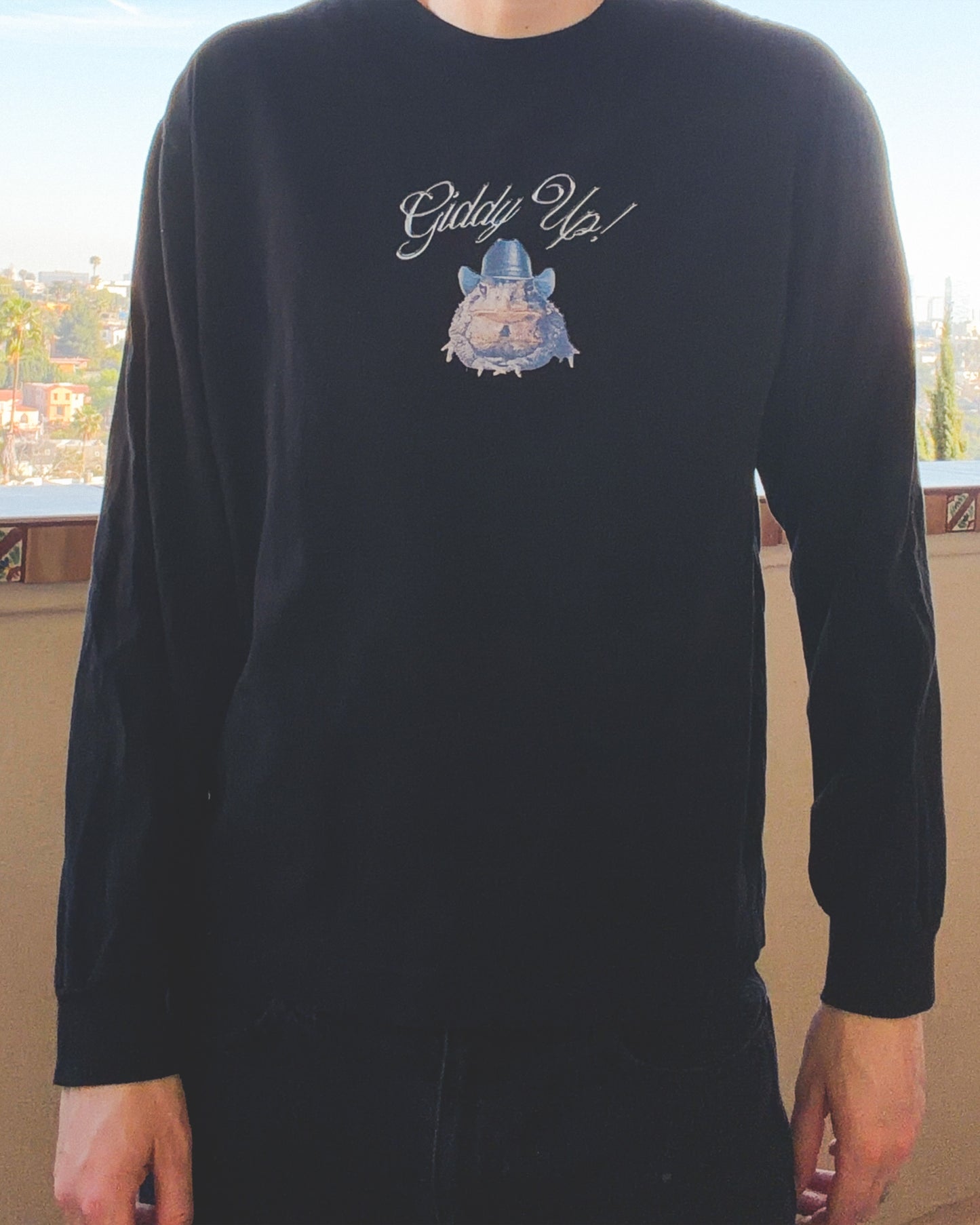 Giddy Up! Black Longsleeve Tee